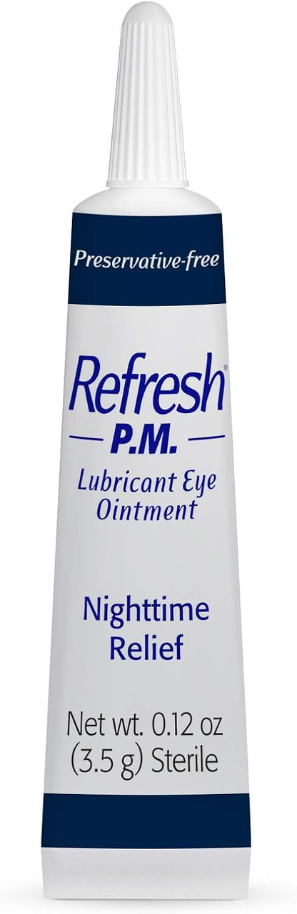 Refresh P.M. Lubricant Eye Ointment, Nighttime Relief, Preservative-Free, 0.12 Oz Sterile