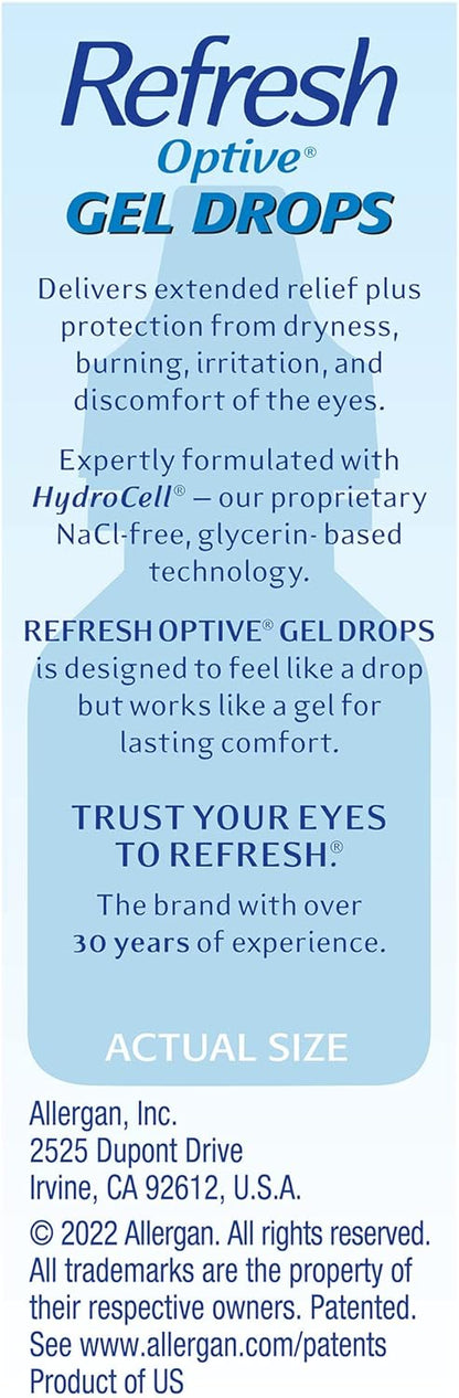 Refresh Optive Gel Drops Lubricant Eye Gel, 0.33 Fl Oz