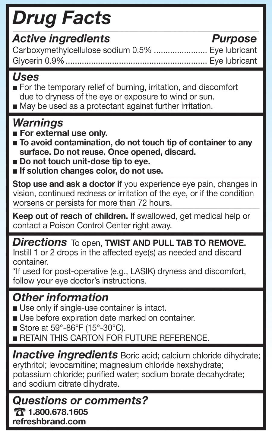 Refresh Celluvisc Lubricant Eye Gel Drops, Single-Use Containers, 30 Count