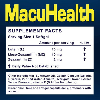 MacuHealth Triple Carotenoid Formula for Adults 90 count