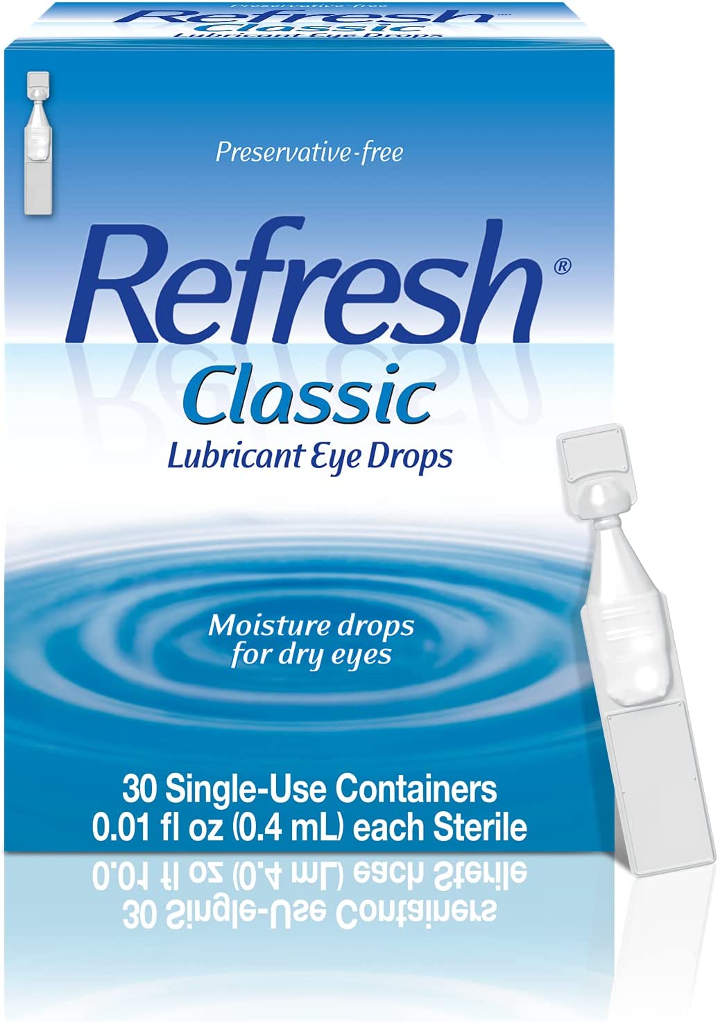 Refresh Classic Lubricant Eye Drops, Preservative-Free, 0.01 Fl Oz Single-Use Containers, 30 Count