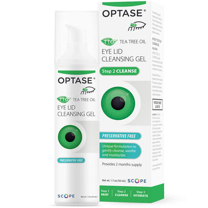 Optase Eyelid Cleansing Gel - Tea Tree Eyelid Cleanser for Dry Eye - Preservative Free