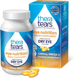 TheraTears 1200mg Omega 3 Supplement for Eye Nutrition, Organic Flaxseed Triglyceride Fish Oil and Vitamin E, 90c