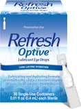 Refresh Optive Lubricant Eye Drops, Preservative-Free, 0.01 Fl Oz Single-Use Containers,
