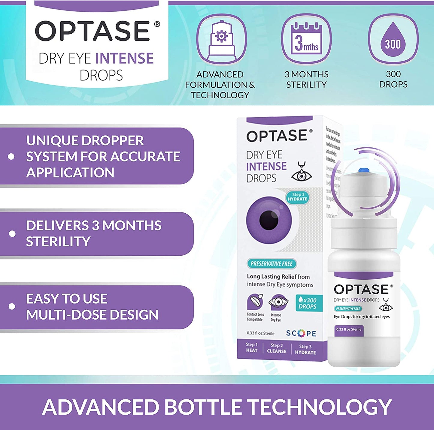 Optase Dry Eye Intense Drops - Preservative Free Eye Drops