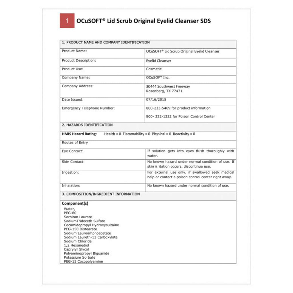Ocusoft Lid Scrub Original Compliance Kit
