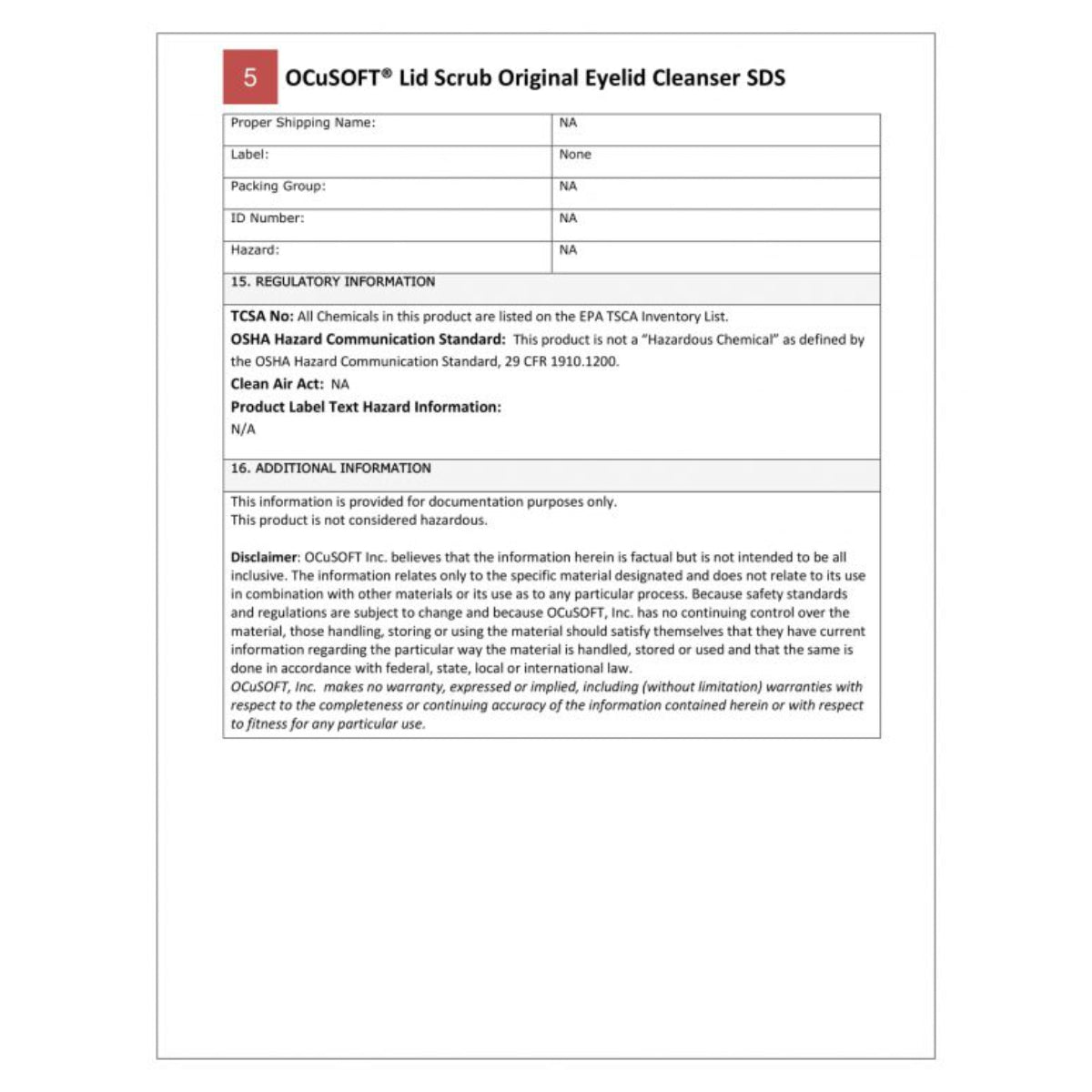 Ocusoft Lid Scrub Original Compliance Kit