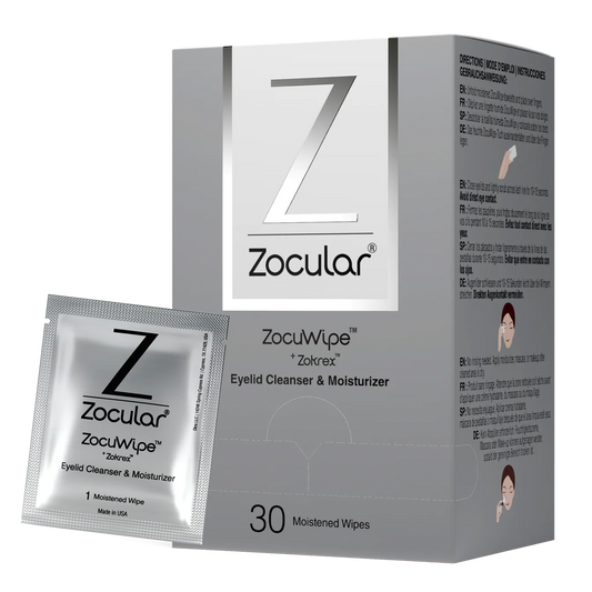 Zocuwipe Eyelid Wipes with Okra Complex 30 ct