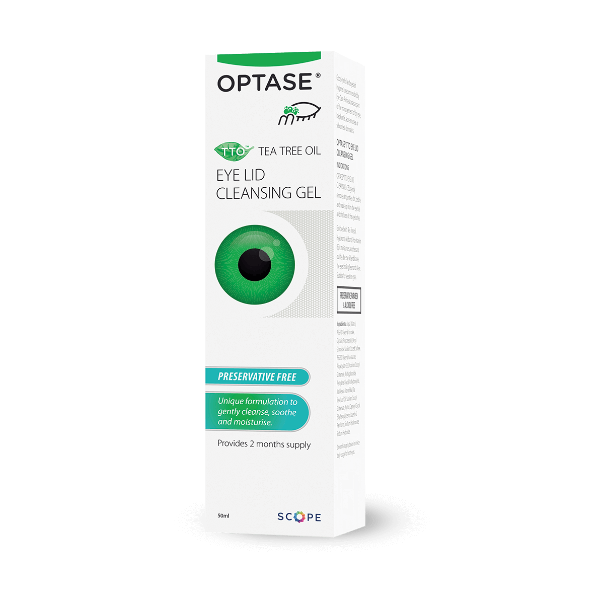 Optase Eyelid Cleansing Gel - Tea Tree Eyelid Cleanser for Dry Eye - Preservative Free
