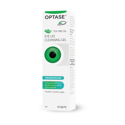 Optase Eyelid Cleansing Gel - Tea Tree Eyelid Cleanser for Dry Eye - Preservative Free