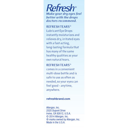 Refresh Tears Lubricant Eye Drops Preserved Tears,30 mL