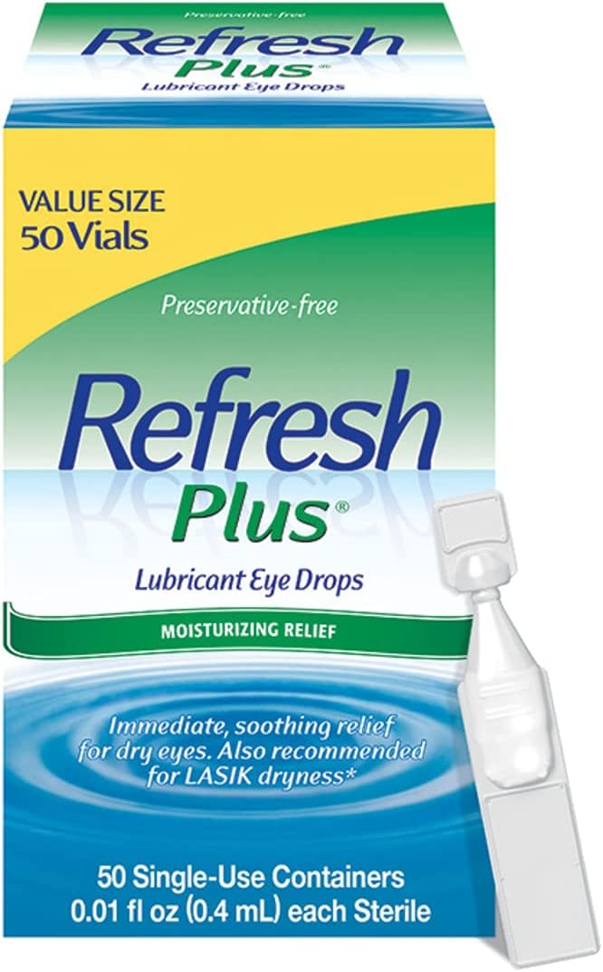 Refresh Plus Lubricant Eye Drops, Preservative-Free, 0.01 Fl 50 Count