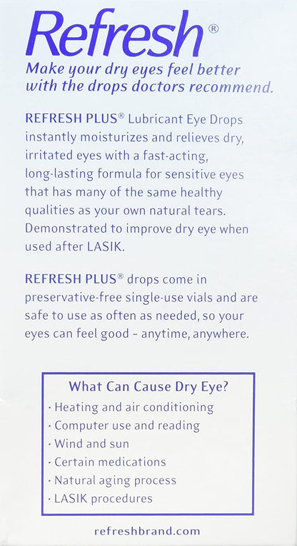 Refresh Plus Lubricant Eye Drops, Preservative-Free, 0.01 Fl 50 Count