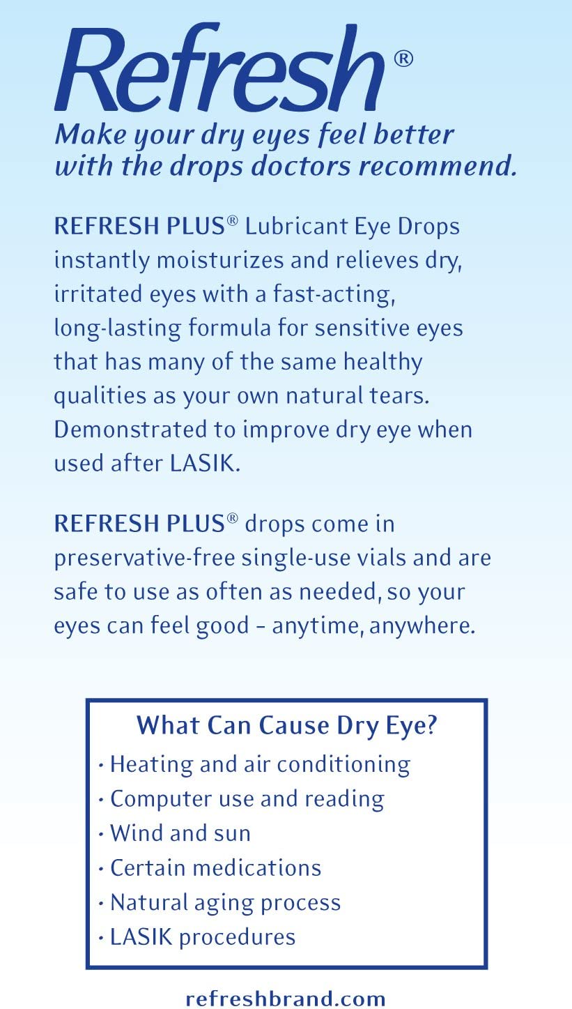 Refresh Plus Lubricant Eye Drops, Preservative-Free, 0.01 Fl 50 Count