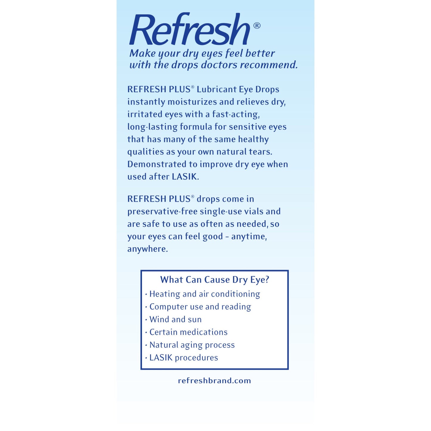 Refresh Plus Lubricant Eye Drops, Preservative-Free, 0.01 Fl 30 Count