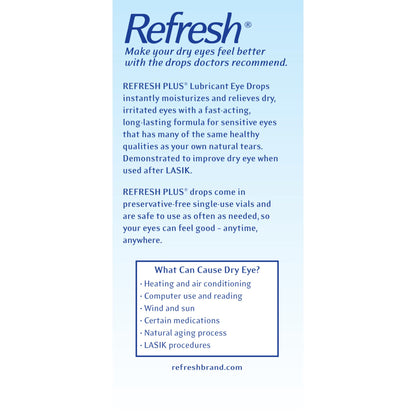 Refresh Plus Lubricant Eye Drops, Preservative-Free, 0.01 Fl 30 Count