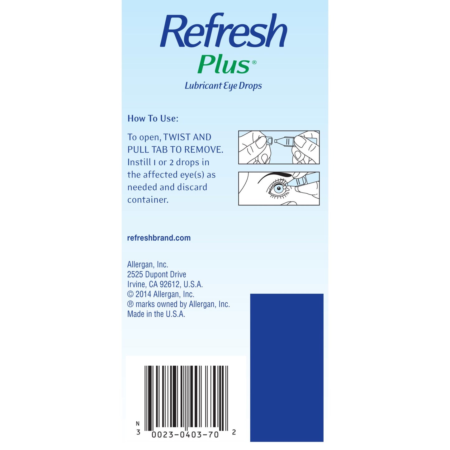 Refresh Plus Lubricant Eye Drops, Preservative-Free, 0.01 Fl 30 Count